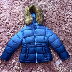Kohl's Blue Jacket with Faux Fur